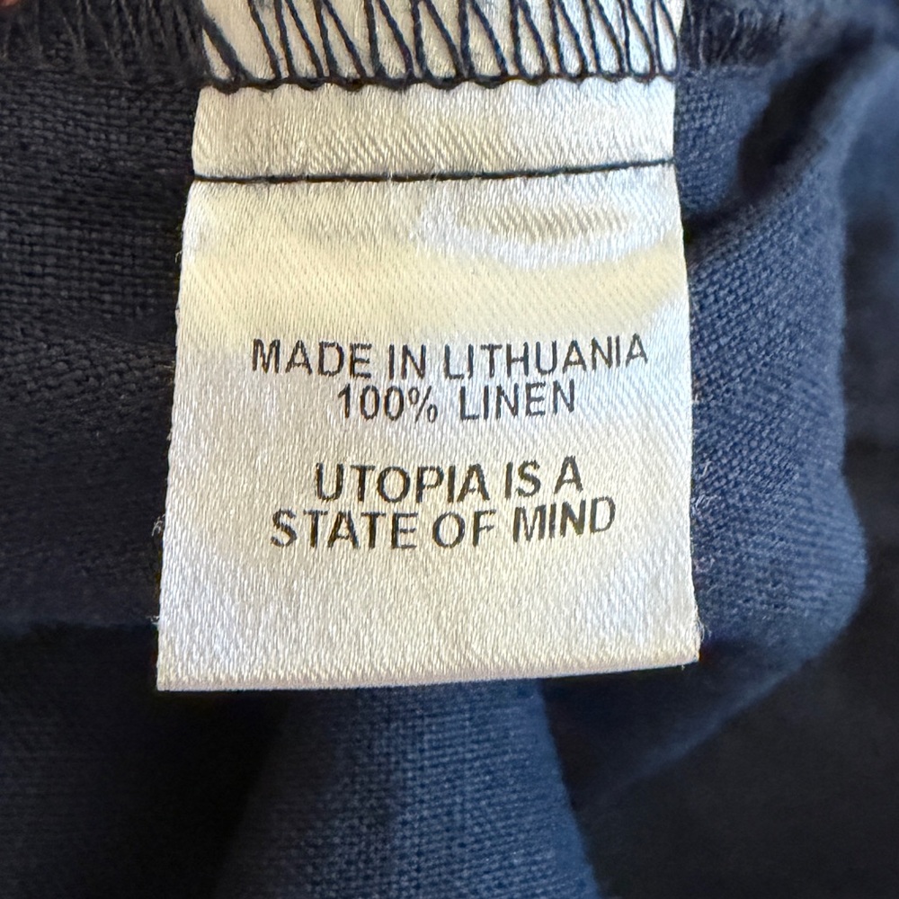 Flax Brand Wide-Leg Navy Linen Pants - Picture 6 of 10